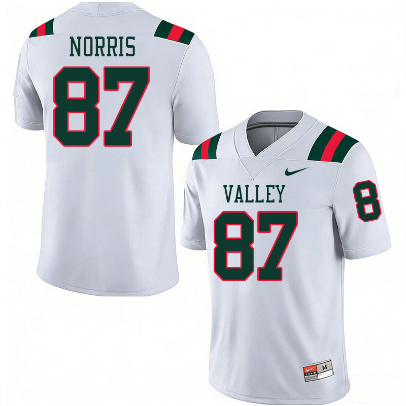 Mississippi Valley State Delta Devils #87 Mekhi Norris College Football Jerseys,Uniforms Stitched-Wh